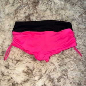 Victoria’s Secret Pink Gym To Swim  Pink Black Large Bikini Bottoms Active Yoga